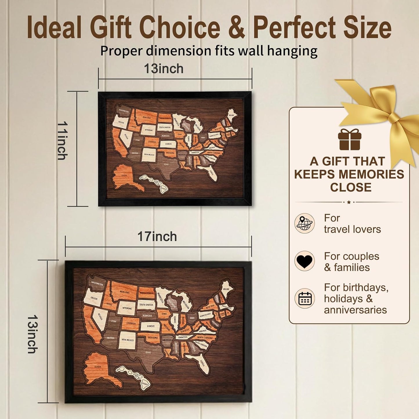Wooden USA Travel Map Puzzle