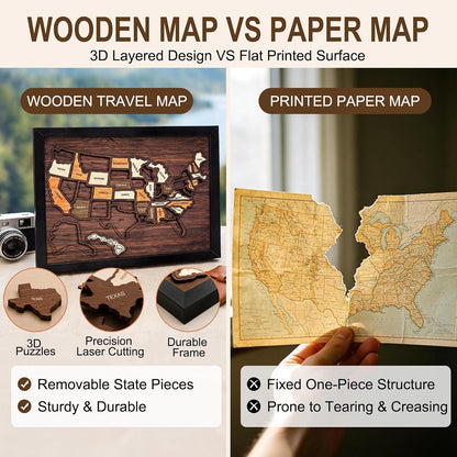 Wooden USA Travel Map Puzzle