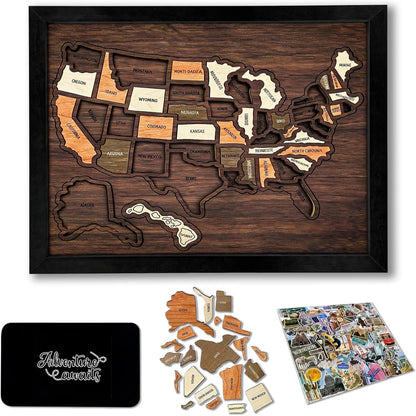 Wooden USA Travel Map Puzzle