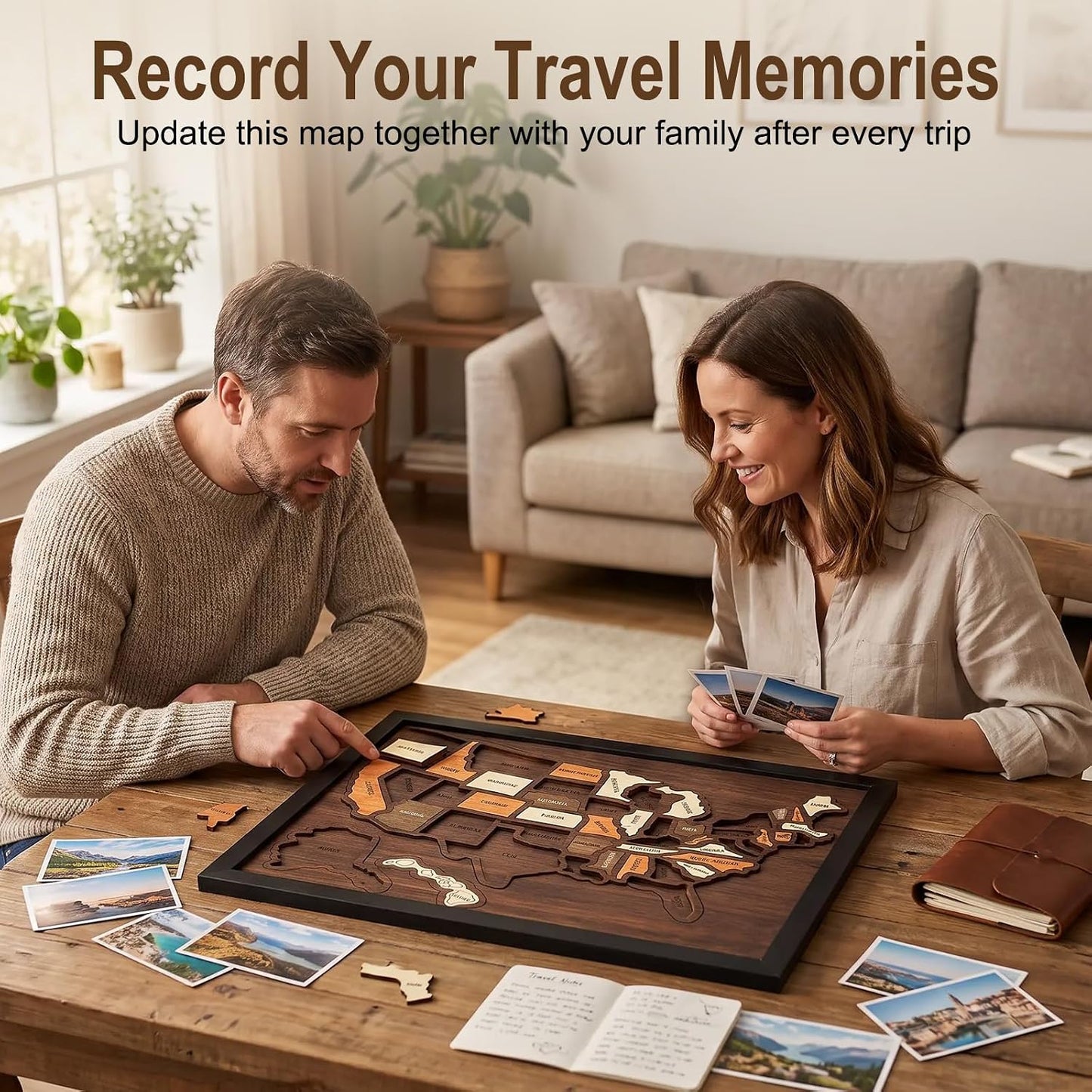 Wooden USA Travel Map Puzzle