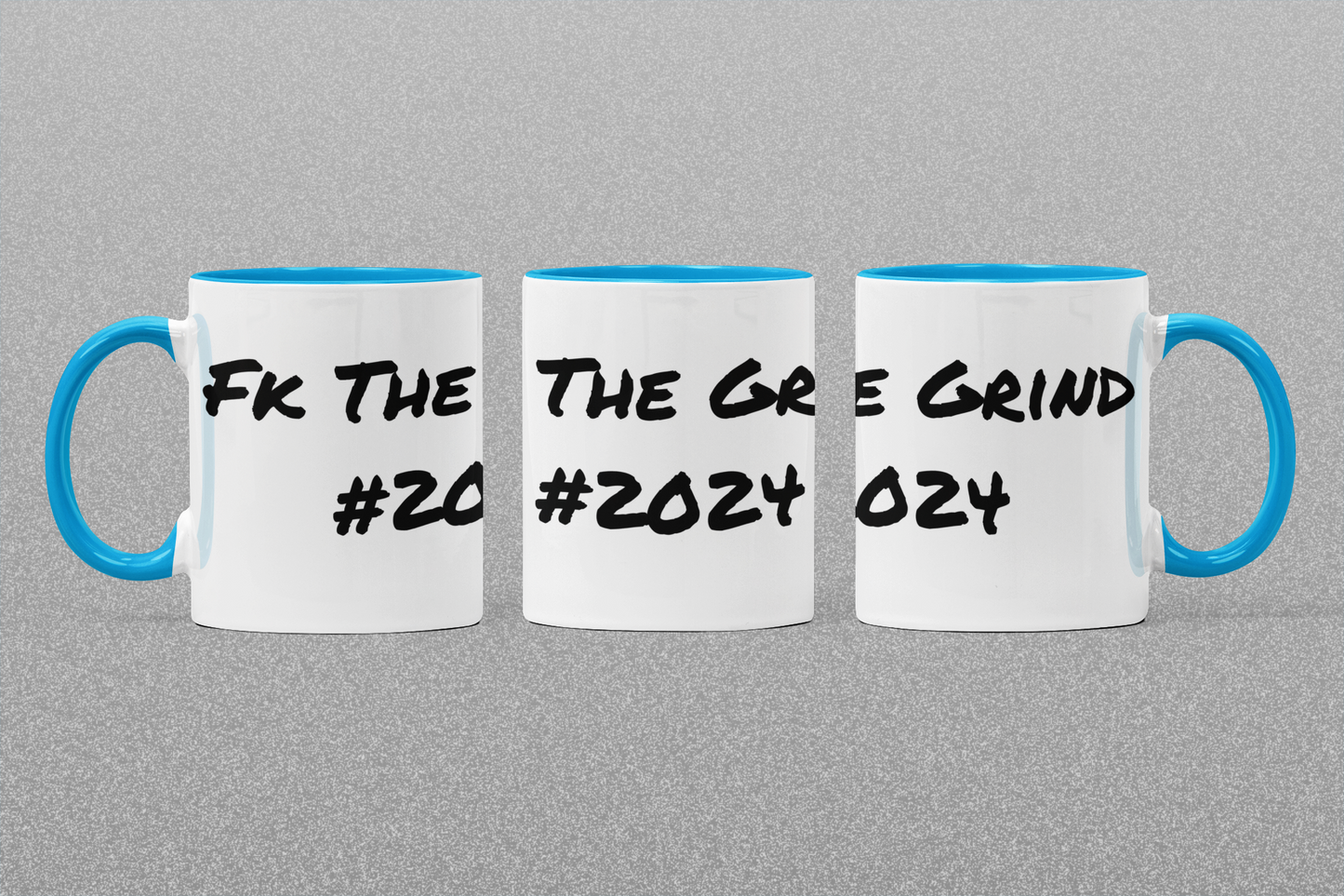 Celebrate 2024 with this "Fk The Grind #2024" Two-Tone Coffee Mug, 15oz